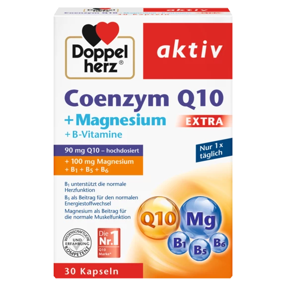 Illustration of the product packaging Doppelherz aktiv Coenzima Q10 Extra front view